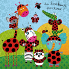 Bonjour coloré avec des animaux joyeux